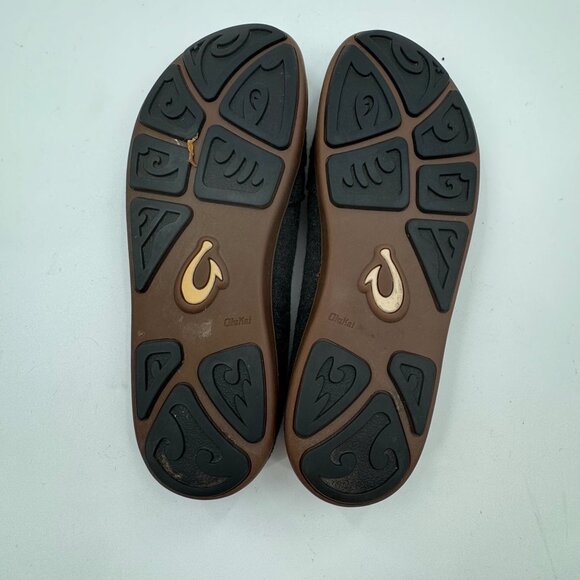 Olukai Mens Nohea Wool Slip-On Shoes Size M12 Charcoal With Rubber Outsole - Picture 5 of 9